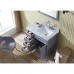 37" Inch Hartford Series Right Offset Single Sink Bathroom Vanity Set In Grey With Carrara White Marble Countertop No Mirror - B07DHRSRHN